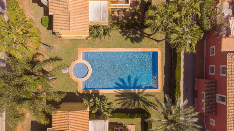 Aerial view of the pool area at apartment Alquería Sol in Dénia