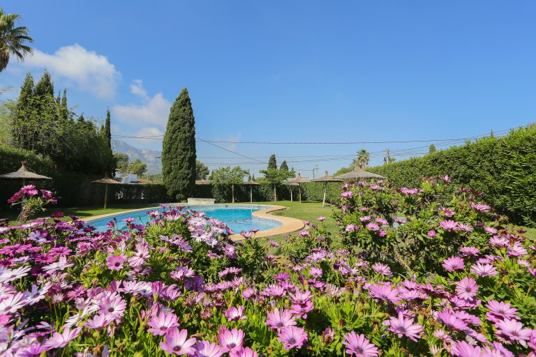 Communal swimming pool with blue water at apartment Montesol in Dénia