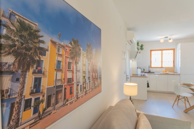 Wall mural detail at apartment El Patio in Dénia