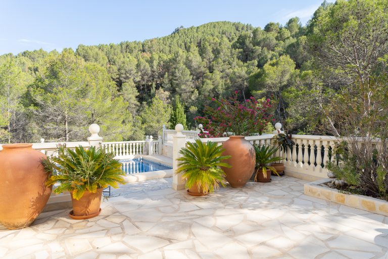 Terrace with mountain views at Villa Casa Joni in Orba