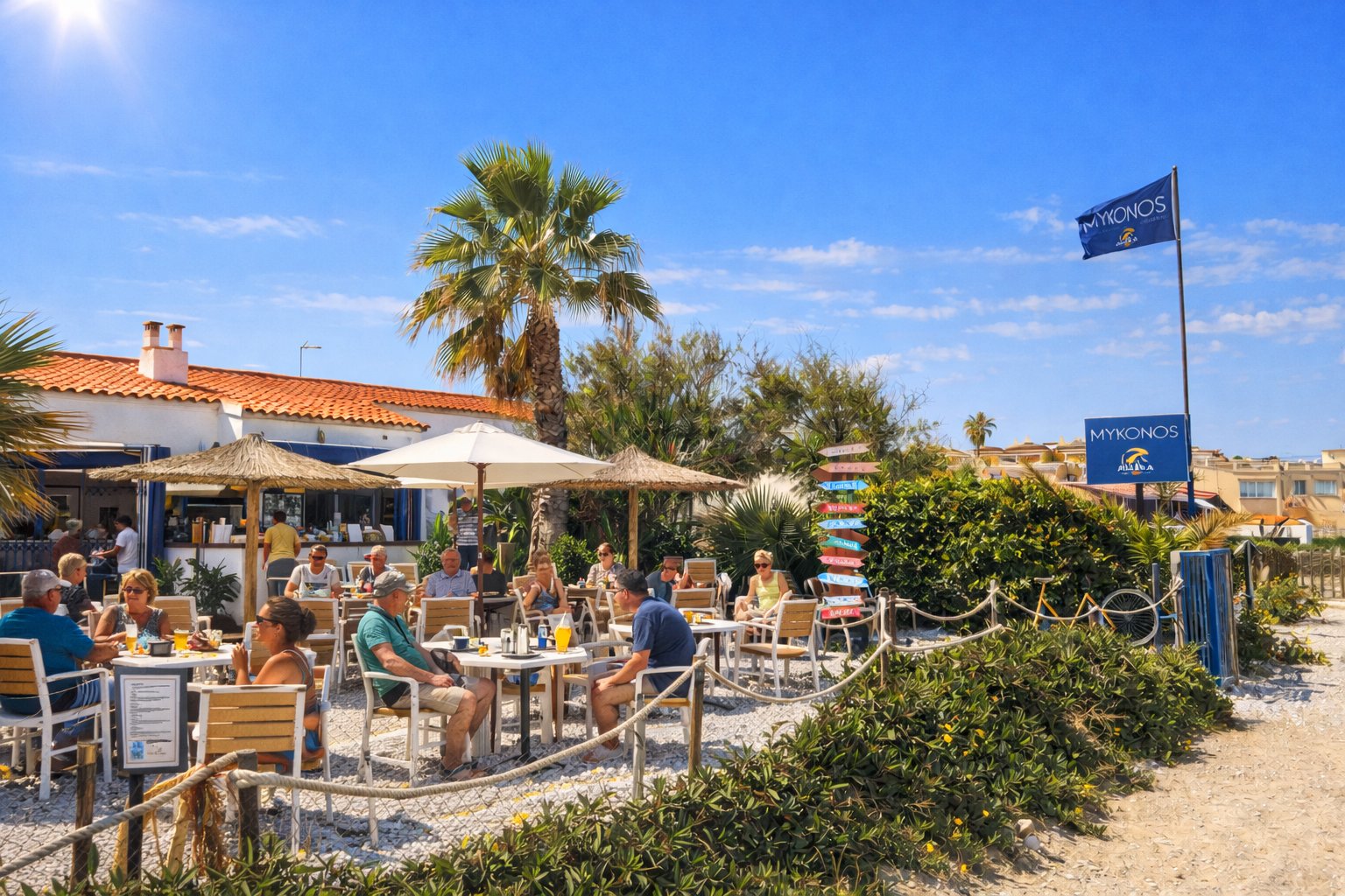 Beach restaurant terrace in Els Poblets on the Costa Blanca