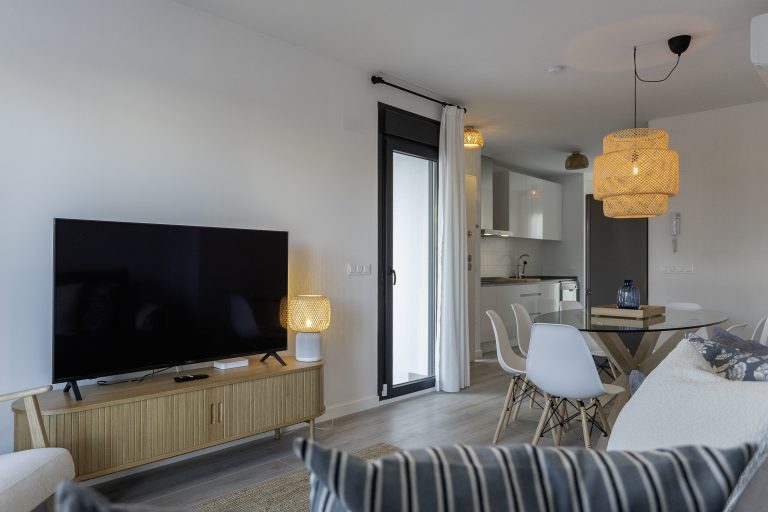 Living and dining room of holiday rental in Els Poblets